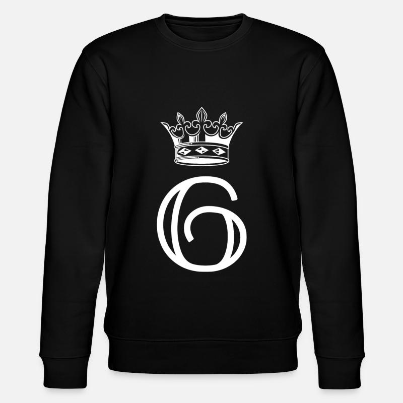 6 Number crown - Stanley/Stella CHANGER Unisex Organic Sweatshirt - black