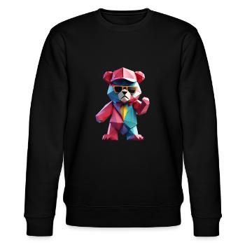 Origami coloré Teddy III - Sweat bio CHANGER Stanley/Stella Unisexe - noir - Devant - Nik (191cm) & Marisol (170cm)