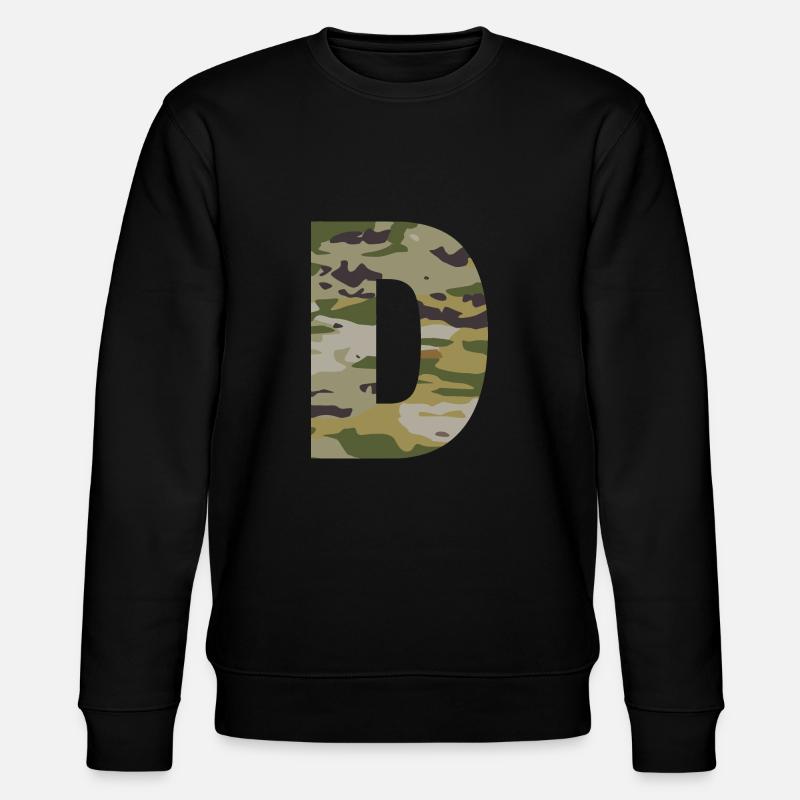 Lettre de camouflage D - Sweat bio CHANGER Stanley/Stella Unisexe - noir
