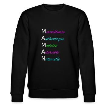 Maman merveilleuse authentique modeste adorable - Sweat bio CHANGER Stanley/Stella Unisexe - noir - Devant - Nik (191cm) & Marisol (170cm)