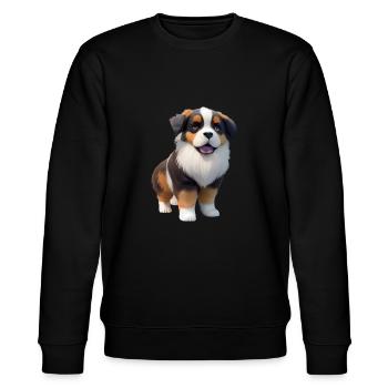 Berner Sennenhund Hund - Berner Sennenhund - Stanley/Stella Unisex Bio-Sweatshirt CHANGER  - Schwarz - Vorne - Nik (191cm) & Marisol (170cm)