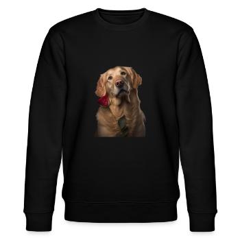 Golden Retriever Valentins Tag - Stanley/Stella Unisex Bio-Sweatshirt CHANGER  - Schwarz - Vorne - Nik (191cm) & Marisol (170cm)