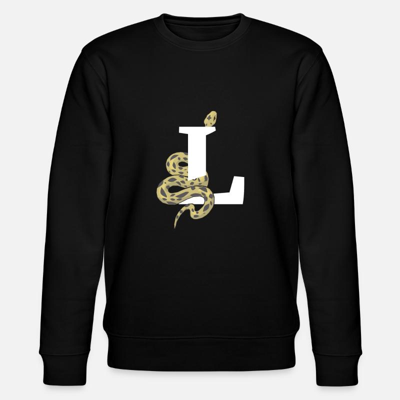 Buchstabe l Schlange - Stanley/Stella Unisex Bio-Sweatshirt CHANGER  - Schwarz