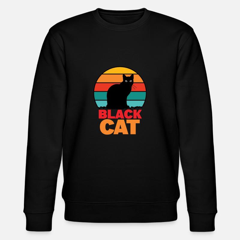 Schwarze Katze - Stanley/Stella Unisex Bio-Sweatshirt CHANGER  - Schwarz
