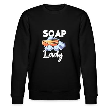 Seife Soap Hygiene Waschen Seifenherstellung - Stanley/Stella Unisex Bio-Sweatshirt CHANGER  - Schwarz - Vorne - Nik (191cm) & Marisol (170cm)