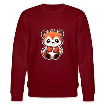 Roter Panda - Stanley/Stella Unisex Bio-Sweatshirt CHANGER  - Burgunderrot - Vorne - Nik (191cm) & Marisol (170cm)