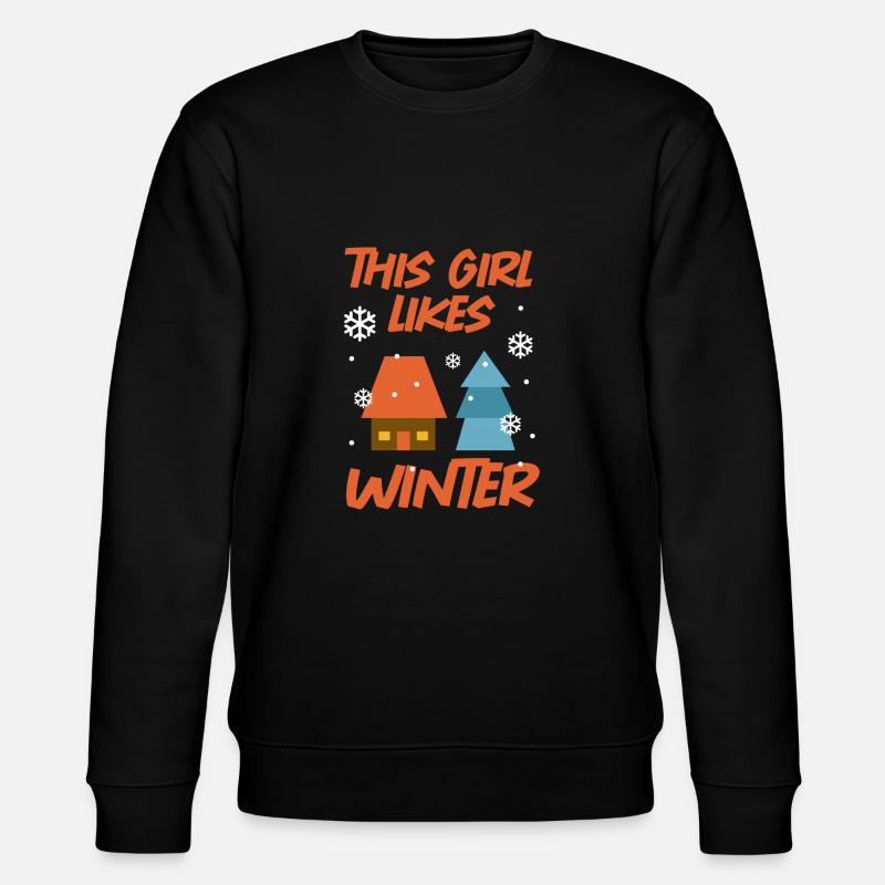 Mädchen mag Wintersaison gemütlichen - Stanley/Stella Unisex Bio-Sweatshirt CHANGER  - Schwarz