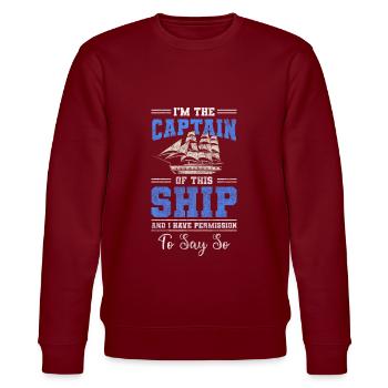 Segelboot Segel See - Stanley/Stella Unisex Bio-Sweatshirt CHANGER  - Burgunderrot - Vorne - Nik (191cm) & Marisol (170cm)