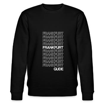 Das gudeste Frankfurt Shirt - Stanley/Stella Unisex Bio-Sweatshirt CHANGER  - Schwarz - Vorne - Nik (191cm) & Marisol (170cm)