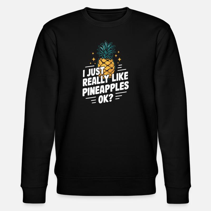 Pineapple tropical hawaiian fruit - Stanley/Stella CHANGER Unisex Organic Sweatshirt - black