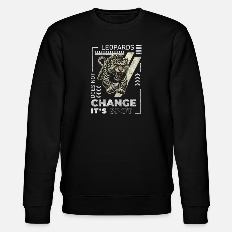 Leopard Hunter Fast - Stanley/Stella CHANGER Unisex Organic Sweatshirt - black