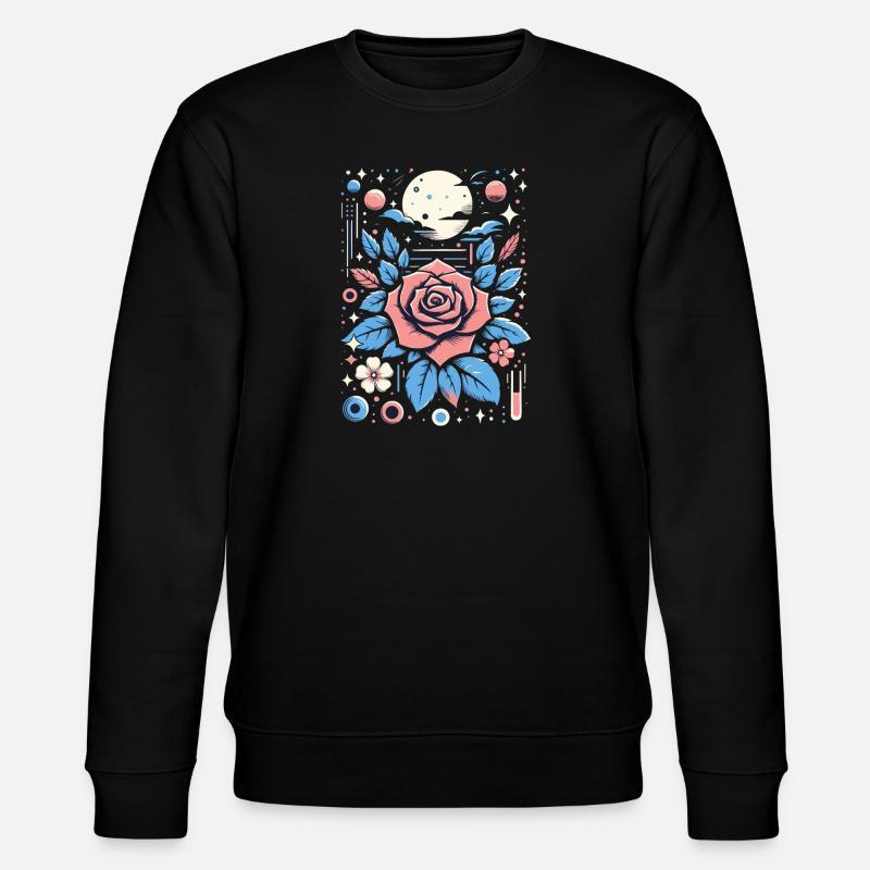 Kosmische Rose - Stanley/Stella Unisex Bio-Sweatshirt CHANGER  - Schwarz