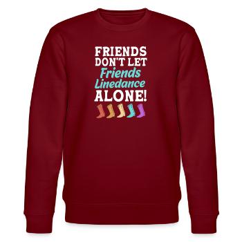 Line Dance - Stanley/Stella CHANGER Unisex Organic Sweatshirt - burgundy - Front - Nik (191cm) & Marisol (170cm)