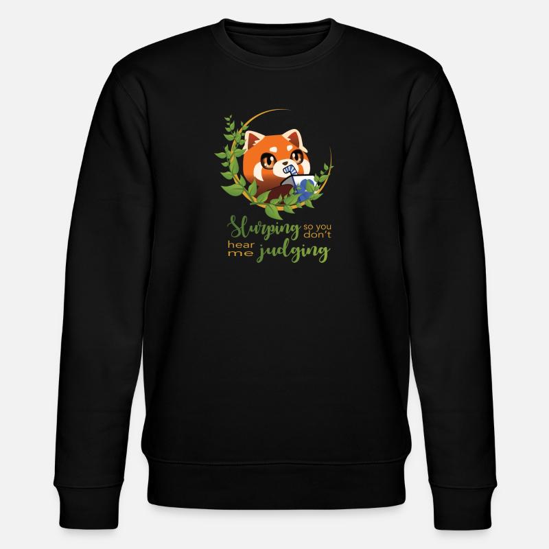 Slurping Momo - Stanley/Stella Unisex Bio-Sweatshirt CHANGER  - Schwarz