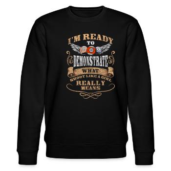 Pool Player Ball Winner - Stanley/Stella CHANGER Unisex Organic Sweatshirt - black - Front - Nik (191cm) & Marisol (170cm)