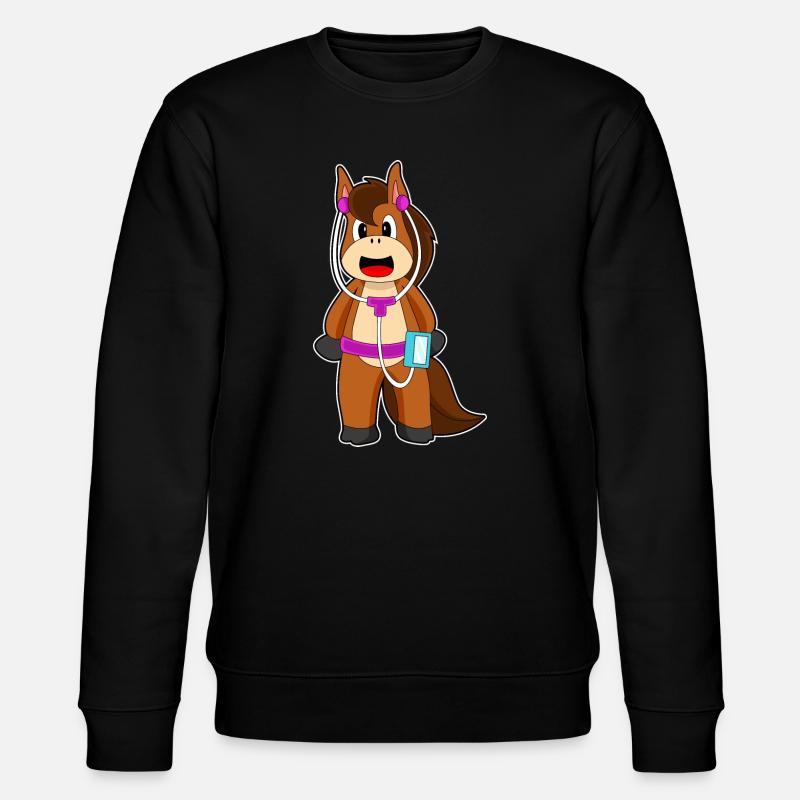 Pferd Kopfhörer Musik - Stanley/Stella Unisex Bio-Sweatshirt CHANGER  - Schwarz