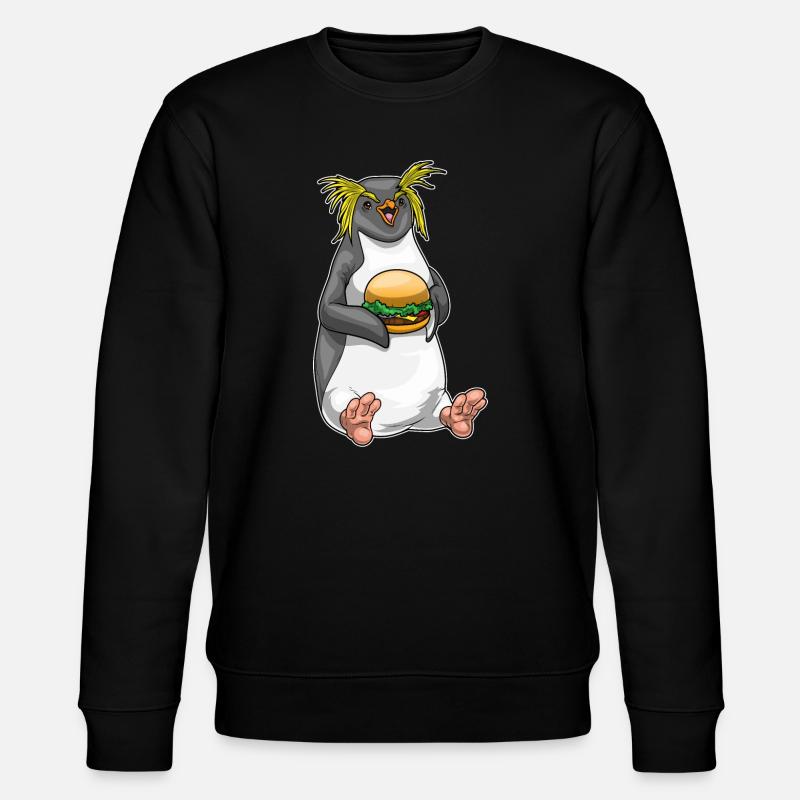 Pinguin Cheeseburger - Stanley/Stella Unisex Bio-Sweatshirt CHANGER  - Schwarz