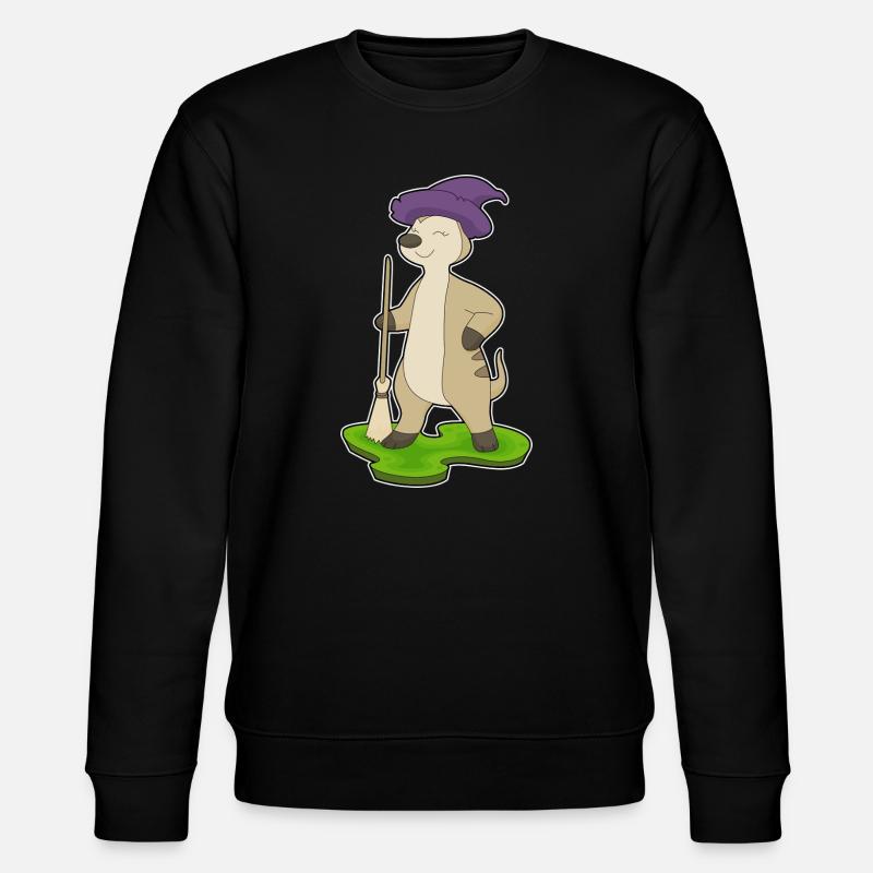 Erdmännchen Halloween Hexe - Stanley/Stella Unisex Bio-Sweatshirt CHANGER - Schwarz