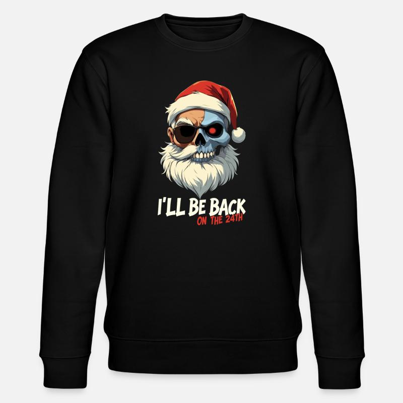 Terminator Santa be back Bescherung - Stanley/Stella Unisex Bio-Sweatshirt CHANGER  - Schwarz