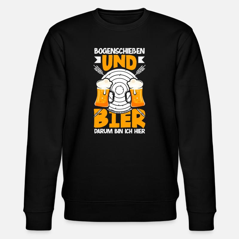 Ich gehe Bogenschießen - Stanley/Stella Unisex Bio-Sweatshirt CHANGER  - Schwarz