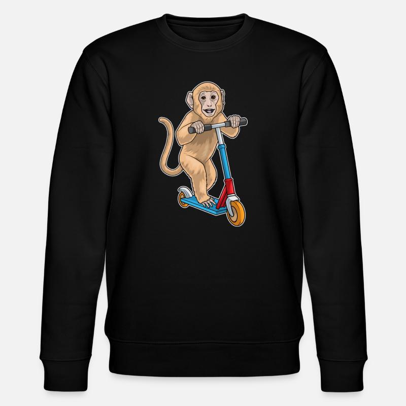Affe Tretroller - Stanley/Stella Unisex Bio-Sweatshirt CHANGER  - Schwarz