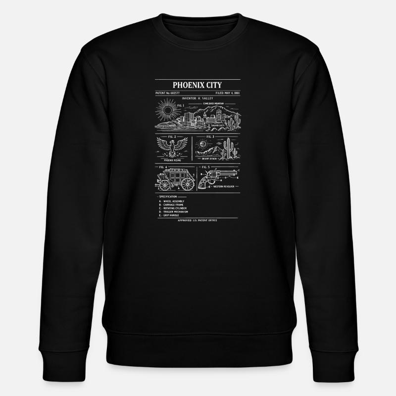 Phoenix City Bauplan - Stanley/Stella Unisex Bio-Sweatshirt CHANGER  - Schwarz