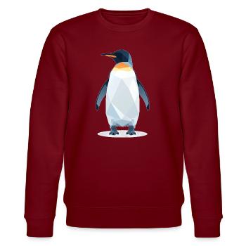 Pinguin Style - Stanley/Stella Unisex Bio-Sweatshirt CHANGER  - Burgunderrot - Vorne - Nik (191cm) & Marisol (170cm)