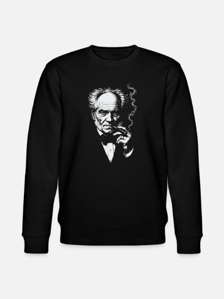 Arthur Schopenhauer smoking cigar - Stanley/Stella CHANGER Unisex Organic Sweatshirt - black