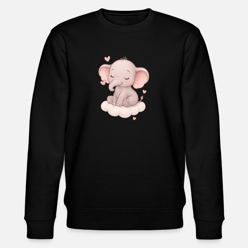 Mignon bébé éléphant - Sweat bio CHANGER Stanley/Stella Unisexe - noir