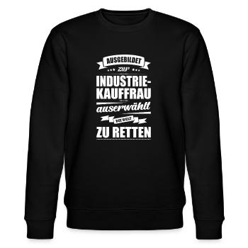 Ausgebildet Zur Industriekauffrau Abschluss Azubi - Stanley/Stella Unisex Bio-Sweatshirt CHANGER  - Schwarz - Vorne - Nik (191cm) & Marisol (170cm)
