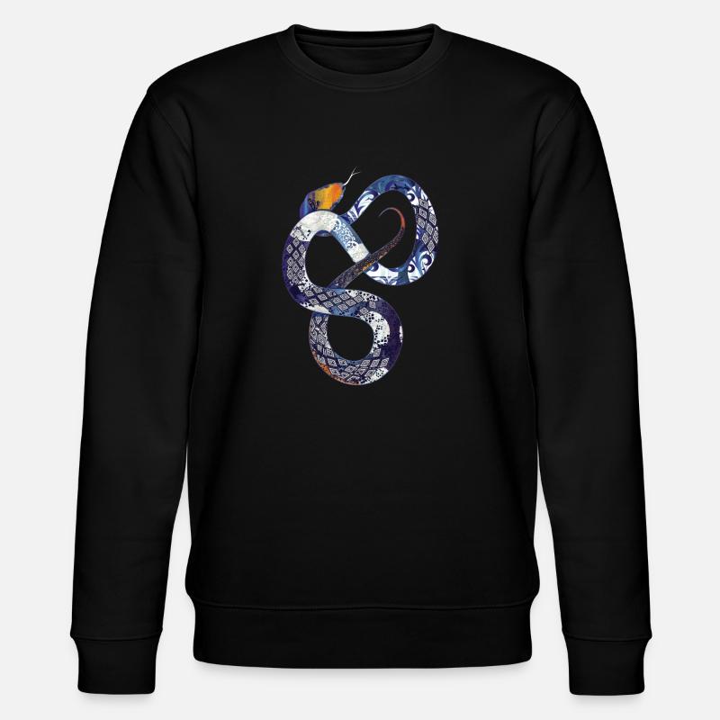 wunderschöne blaue Korallenschlange - Stanley/Stella Unisex Bio-Sweatshirt CHANGER  - Schwarz