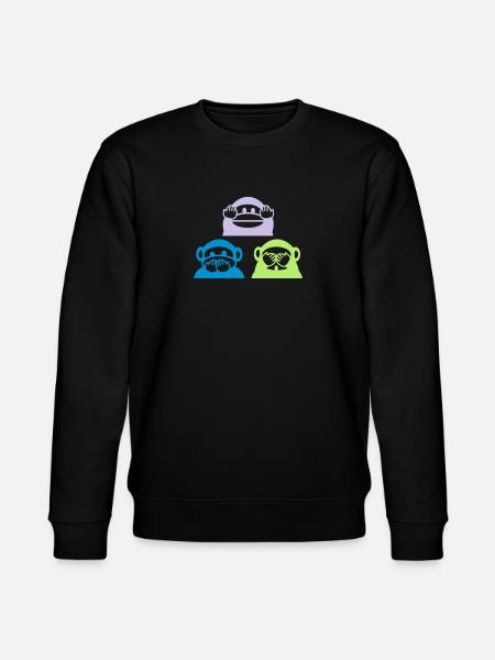 Triangle de trois singes - Sweat bio CHANGER Stanley/Stella Unisexe - noir
