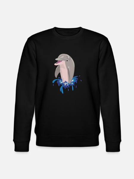 Dolphin sea beach splashes - Stanley/Stella CHANGER Unisex Organic Sweatshirt - black