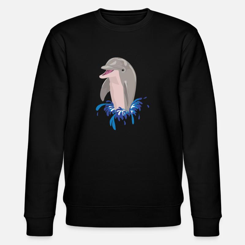 Dolphin sea beach splashes - Stanley/Stella CHANGER Unisex Organic Sweatshirt - black