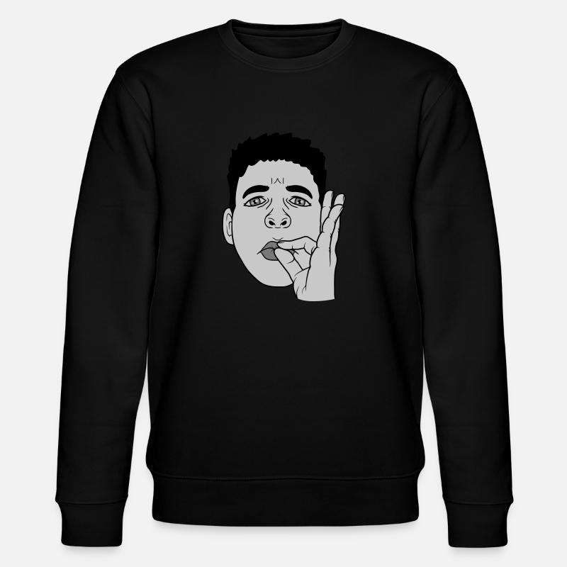 Bouche baiser main geste visage - Sweat bio CHANGER Stanley/Stella Unisexe - noir