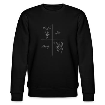 Strich Linie Kunst Frau Fine Art Beauty - Stanley/Stella Unisex Bio-Sweatshirt CHANGER  - Schwarz - Vorne - Nik (191cm) & Marisol (170cm)