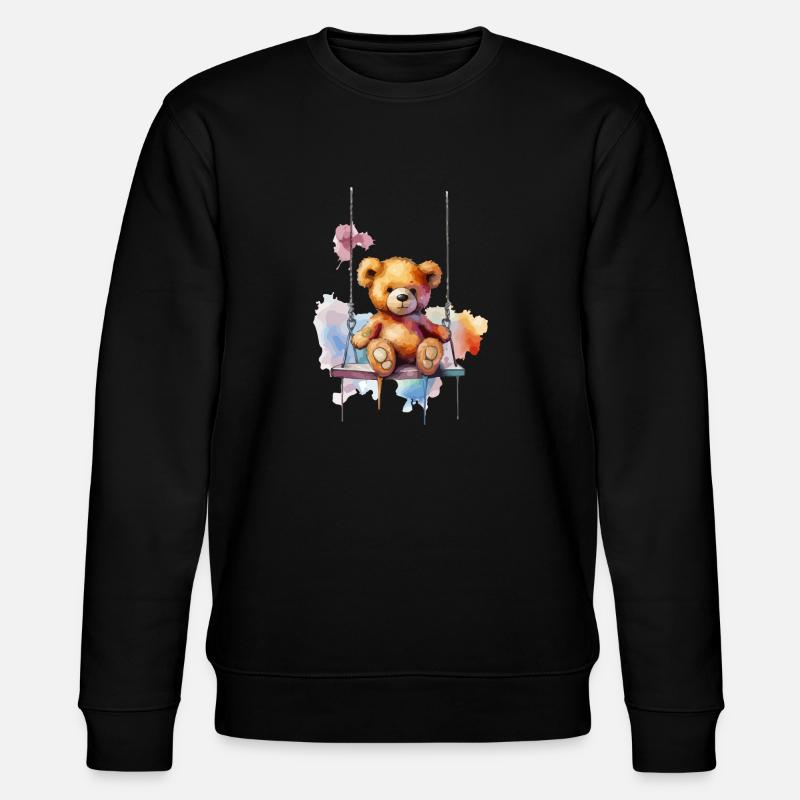 Nounours sur sa balançoire - Sweat bio CHANGER Stanley/Stella Unisexe - noir
