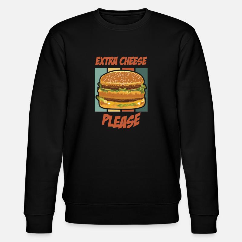 Extra Cheese, Please - burger - Stanley/Stella CHANGER Unisex Organic Sweatshirt - black