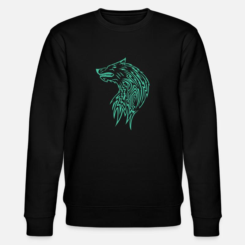 Wolf Pattern - Stanley/Stella CHANGER Unisex Organic Sweatshirt - black