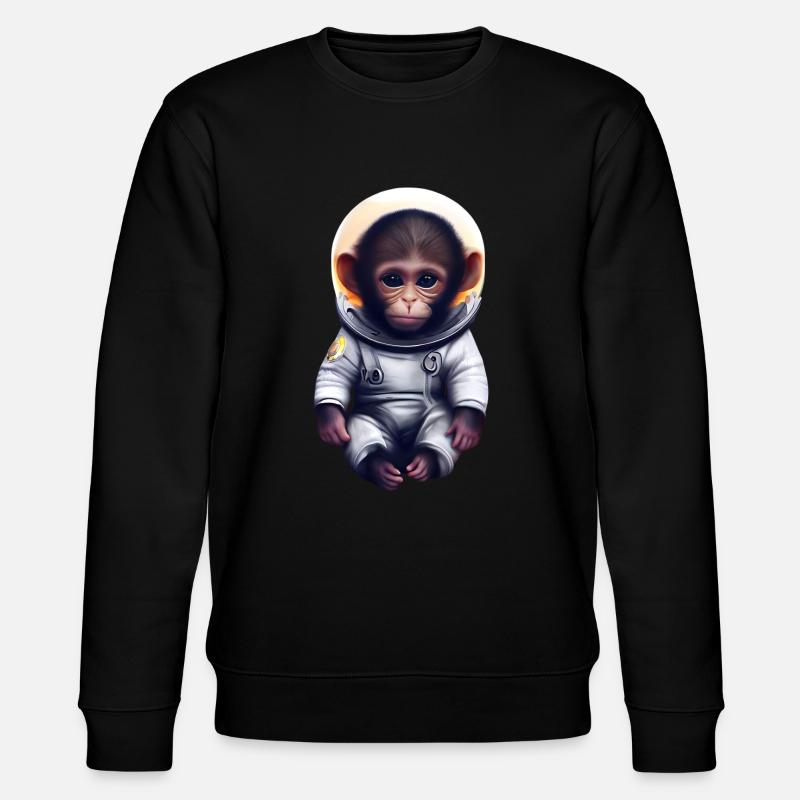 Monkey Astronaut - Stanley/Stella CHANGER Unisex Organic Sweatshirt - black