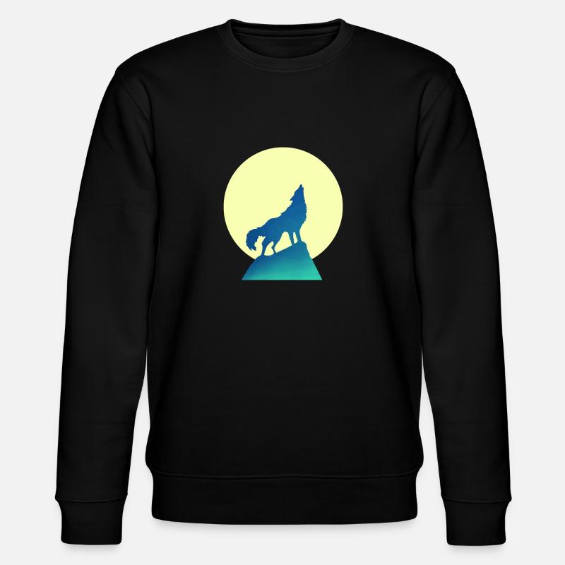 Wolf Moon Silhouette - Stanley/Stella CHANGER Unisex Organic Sweatshirt - black