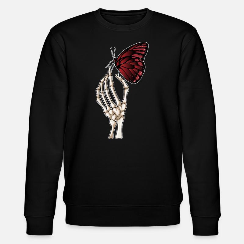 Skeleton Hand Butterfly - Stanley/Stella CHANGER Unisex Organic Sweatshirt - black