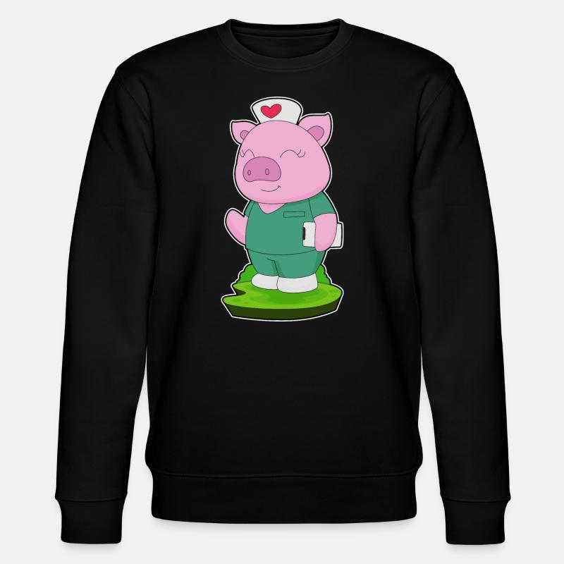 Pig Nurse Notepad - Stanley/Stella CHANGER Unisex Organic Sweatshirt - black