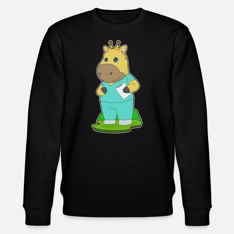 Giraffe Krankenschwester - Stanley/Stella Unisex Bio-Sweatshirt CHANGER  - Schwarz