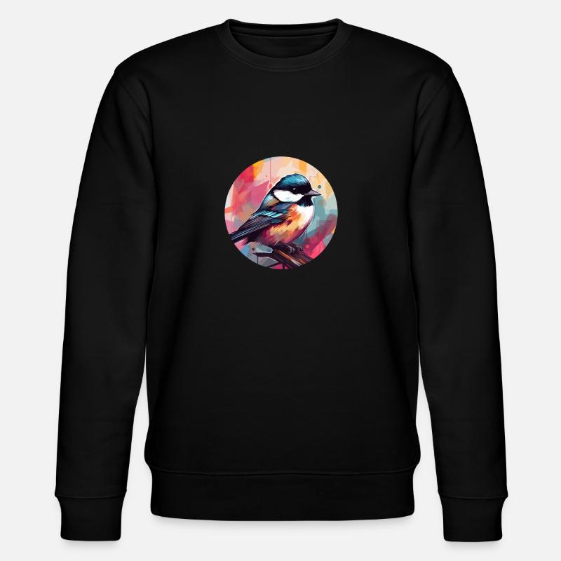 Chickadee bird - Stanley/Stella CHANGER Unisex Organic Sweatshirt - black