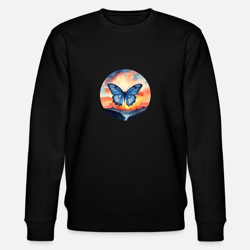 Morpho Papillon Bleu - Sweat bio CHANGER Stanley/Stella Unisexe - noir