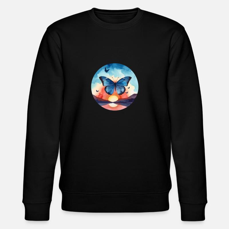 Blue Morpho Butterfly - Stanley/Stella CHANGER Unisex Organic Sweatshirt - black