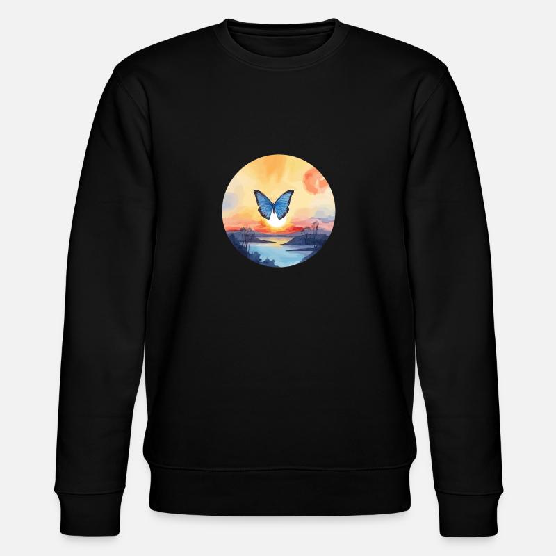 Morpho Papillon Bleu - Sweat bio CHANGER Stanley/Stella Unisexe - noir