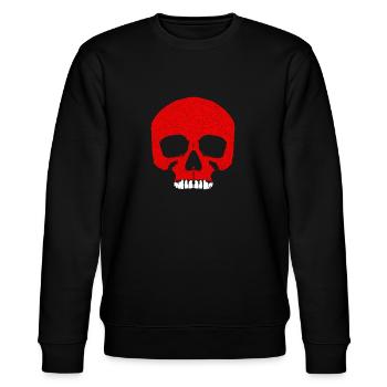 Crâne rouge avec motif de fissure / tête de mort - Sweat bio CHANGER Stanley/Stella Unisexe - noir - Devant - Nik (191cm) & Marisol (170cm)