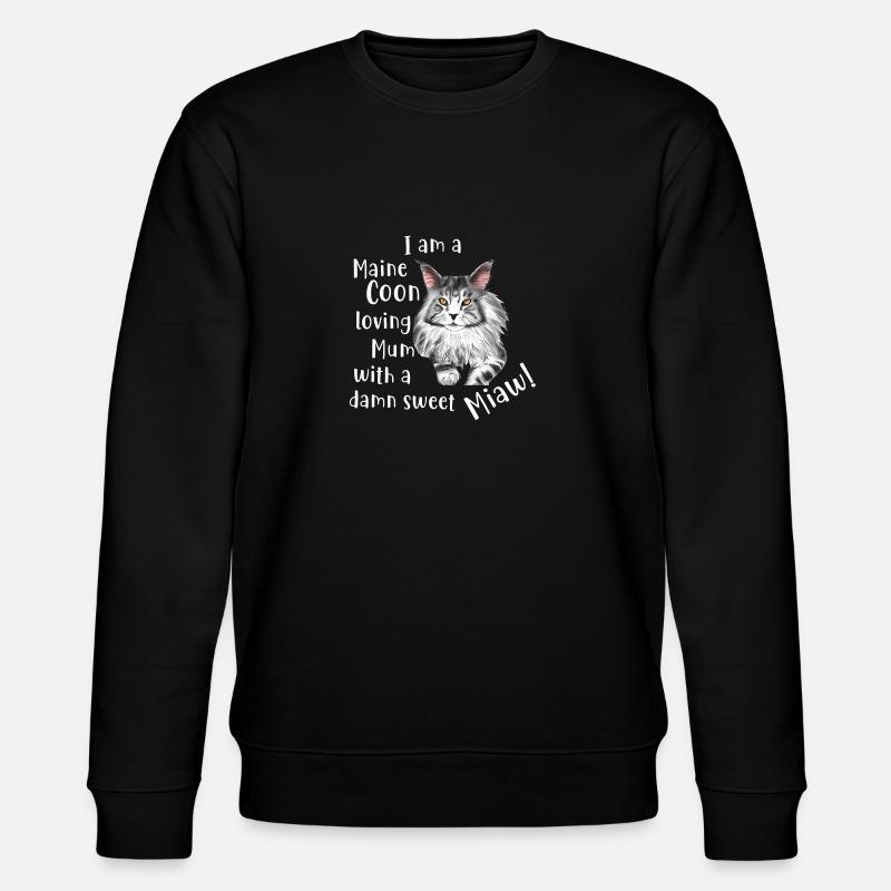 Maine Coon mum Miaw! - Stanley/Stella Unisex Bio-Sweatshirt CHANGER  - Schwarz